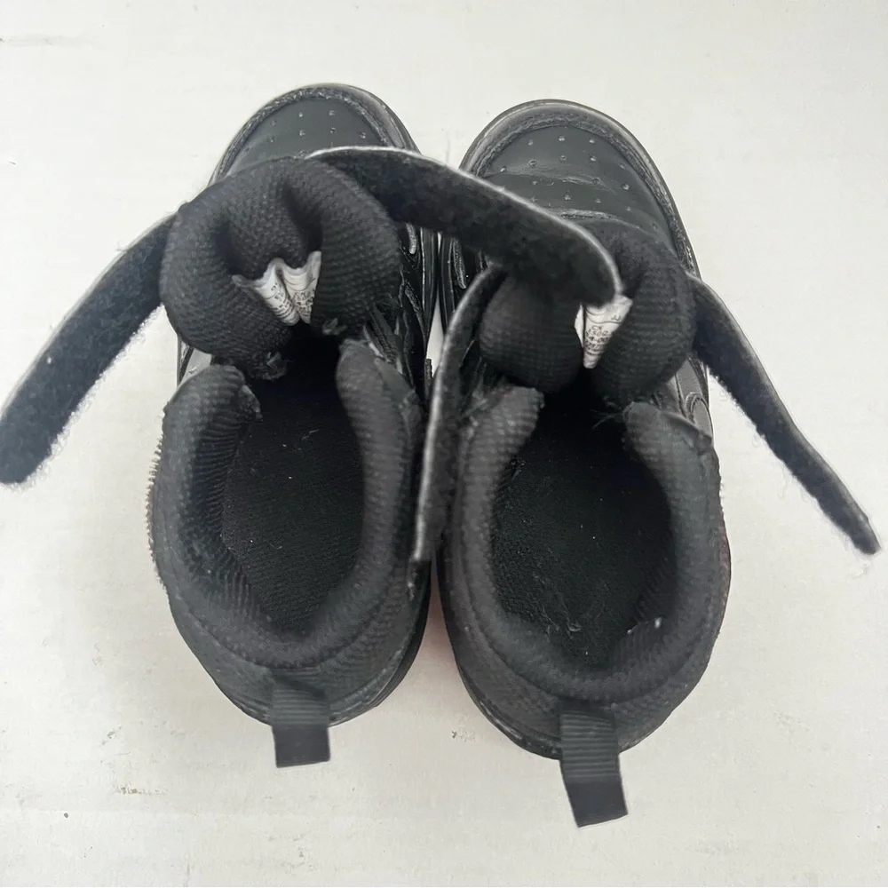 Nike Court Borough Mid 2 Leather Sneakers Kids Sz 9C Black Unisex Sporty Casual